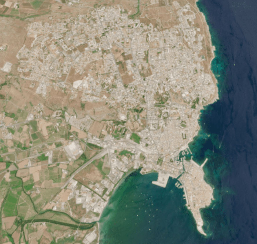 Mappa satellitare di Siracusa